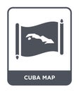 cuba map icon in trendy design style. cuba map icon isolated on white background. cuba map vector icon simple and modern flat Royalty Free Stock Photo