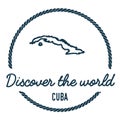 Cuba Map Outline. Vintage Discover the World. Royalty Free Stock Photo