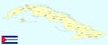 Cuba map - cdr format Royalty Free Stock Photo