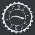 Cuba Map Seal. Silhouette Postal Passport Stamp. Round Vector Icon Postmark. Royalty Free Stock Photo