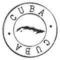 Cuba Map Silhouette. Postal Passport Stamp Round Vector Icon badge Seal Illustration. Royalty Free Stock Photo