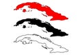 Cuba map vector Royalty Free Stock Photo