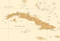 Cuba Map - Vintage Detailed Vector Illustration Royalty Free Stock Photo