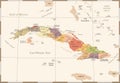 Cuba Map - Vintage Detailed Vector Illustration Royalty Free Stock Photo