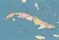 Cuba Map - Vintage Detailed Vector Illustration Royalty Free Stock Photo