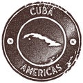 Cuba map vintage stamp. Royalty Free Stock Photo