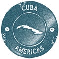 Cuba map vintage stamp. Royalty Free Stock Photo