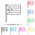 Cuba multi color set icon. Simple thin line, outline vector of flags icons for ui and ux, website or mobile application Royalty Free Stock Photo