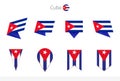 Cuba national flag collection, eight versions of Cuba vector flags