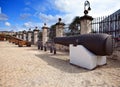 Cuba. Old Havana. Cannon in Castillo de la Real Fuerza Royalty Free Stock Photo