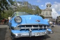 CUBA OLD HAVANA STREET SCENE WITH VINTAGE CARS