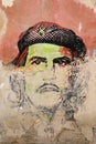 Cuba, Portrait of Ernesto Che Guevara on the wall of a house in Havana