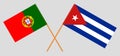 Cuba and Portugal. The Cuban and Portuguese flags. Official colors. Correct proportion. Vector