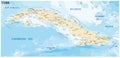 Cuba road and national park vector map