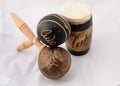 Cuba souvenirs: maracas and small drum Royalty Free Stock Photo