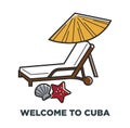 Cuba travel famous vector holiday vacations