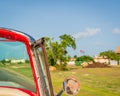 Cuba Varadero, view inside an old vintage classic american car Royalty Free Stock Photo