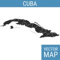 Cuba vector map with title
