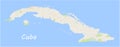 Cuba. Vector map. Geographic map detailed with the designation o