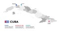 Cuba vector map infographic template. Slide presentation. Global business marketing concept. North America country