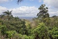 Cuba. View from a hill covered with jungle to the highlands and sea on the horizon Royalty Free Stock Photo