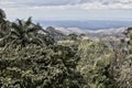 Cuba. View from a hill covered with jungle to the highlands and sea on the horizon Royalty Free Stock Photo