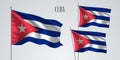 Cuba waving flag set of vector illustration Royalty Free Stock Photo