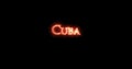 Cuba written with fire. Loop