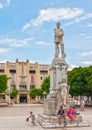 Cuban children at monument of Calixto Garcia Iniguez