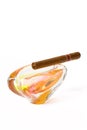 Cuban cigar in ashtray Royalty Free Stock Photo