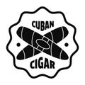 Cuban cigar logo, simple style