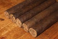 Cuban cigars over the table Royalty Free Stock Photo