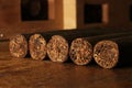 Cuban cigars over the table Royalty Free Stock Photo