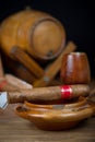 Cuban cigars related items Royalty Free Stock Photo