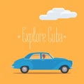 Cuban classic retro car vector illustration