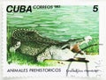 Cuban Crocodyle (Crocodylus rhombifer), Prehistoric Animals serie, circa 1982