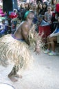 Cuban dancer moves to frenetic Cuban rumba rhythm