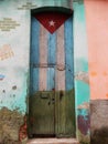 CUBAN FLAG DOOR, HAVANA, CUBA Royalty Free Stock Photo