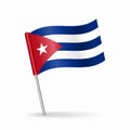 Cuban flag map pointer layout. Vector illustration. Royalty Free Stock Photo