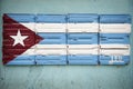 Cuban Flag Painted on Hardware Wall Havana Cuba Royalty Free Stock Photo