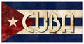 Cuban Flag Grunge Cuba Lettering Metal Old Rustic Vingage