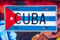 Cuban flag on vibrant background Royalty Free Stock Photo