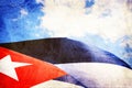Cuban flag waving in the wind