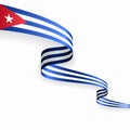 Cuban flag wavy abstract background. Vector illustration.