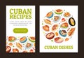 Cuban Food Banner Design with Tasty Served Dish Vector Template