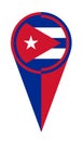 Cuba Map Pointer Location Flag Royalty Free Stock Photo
