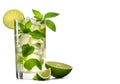 cuban mojito drink isolated on white background