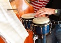 Cuban musician playing pongo drum Royalty Free Stock Photo