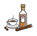 Cuban natural coffee, best rum and big cigar