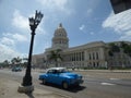 Cuban old fifties car in front of the Capitol Royalty Free Stock Photo